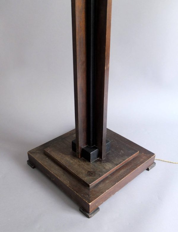 A Fine French Art Deco Wooden Square Base Floor Lamp - Image 6