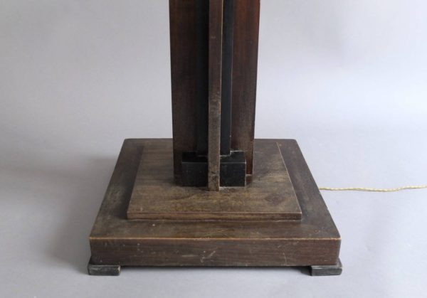 A Fine French Art Deco Wooden Square Base Floor Lamp - Image 3