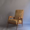 Pair of French 1950s Adjustable Armchairs and an Ottoman by Roger Landault