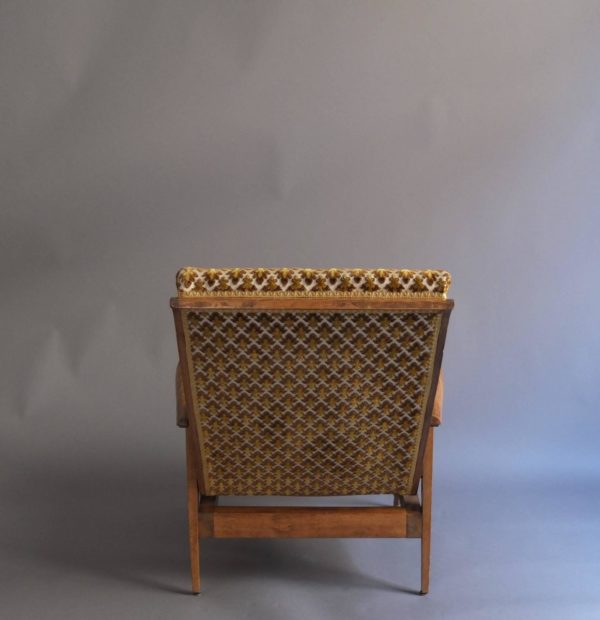Pair of French 1950s Adjustable Armchairs and an Ottoman by Roger Landault - Image 8