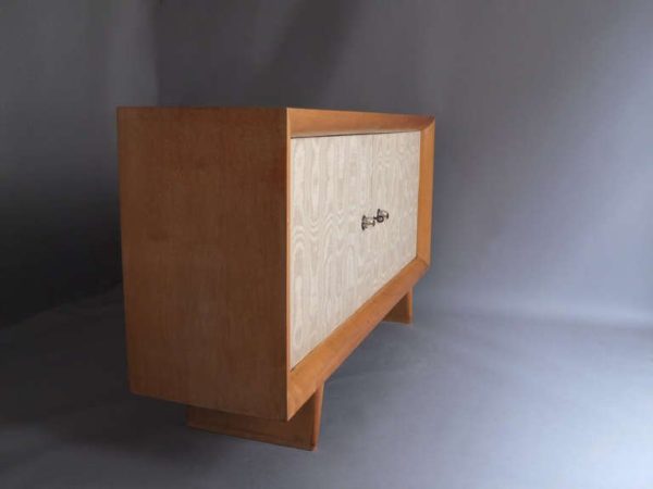 French 1950s Sycamore and Original Fabric Buffet by Suzanne Guiguichon - Image 9