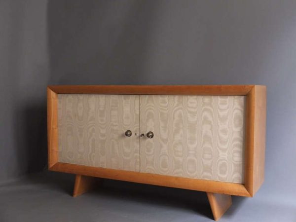 French 1950s Sycamore and Original Fabric Buffet by Suzanne Guiguichon - Image 3