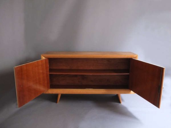 French 1950s Sycamore and Original Fabric Buffet by Suzanne Guiguichon - Image 5