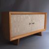 French 1950s Sycamore and Original Fabric Buffet by Suzanne Guiguichon