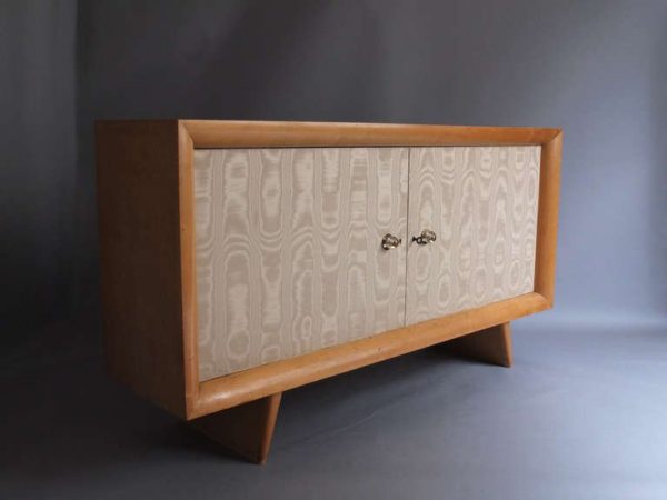 French 1950s Sycamore and Original Fabric Buffet by Suzanne Guiguichon - Image 6