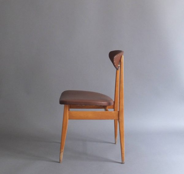 Set of 14 French 1950s Dining or Side Chairs - Image 4