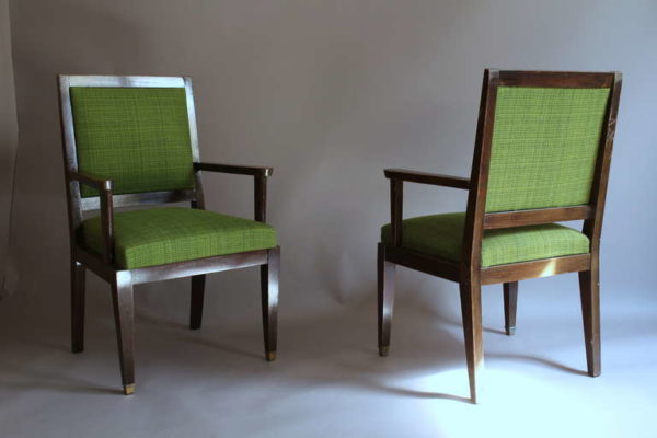 A Pair of French Art Deco Desk or Bridge Armchairs - Image 8