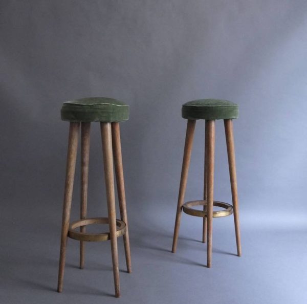 A Pair of French Art Deco Bar Stools - Image 2