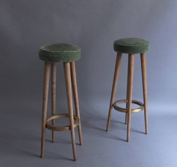 A Pair of French Art Deco Bar Stools - Image 5