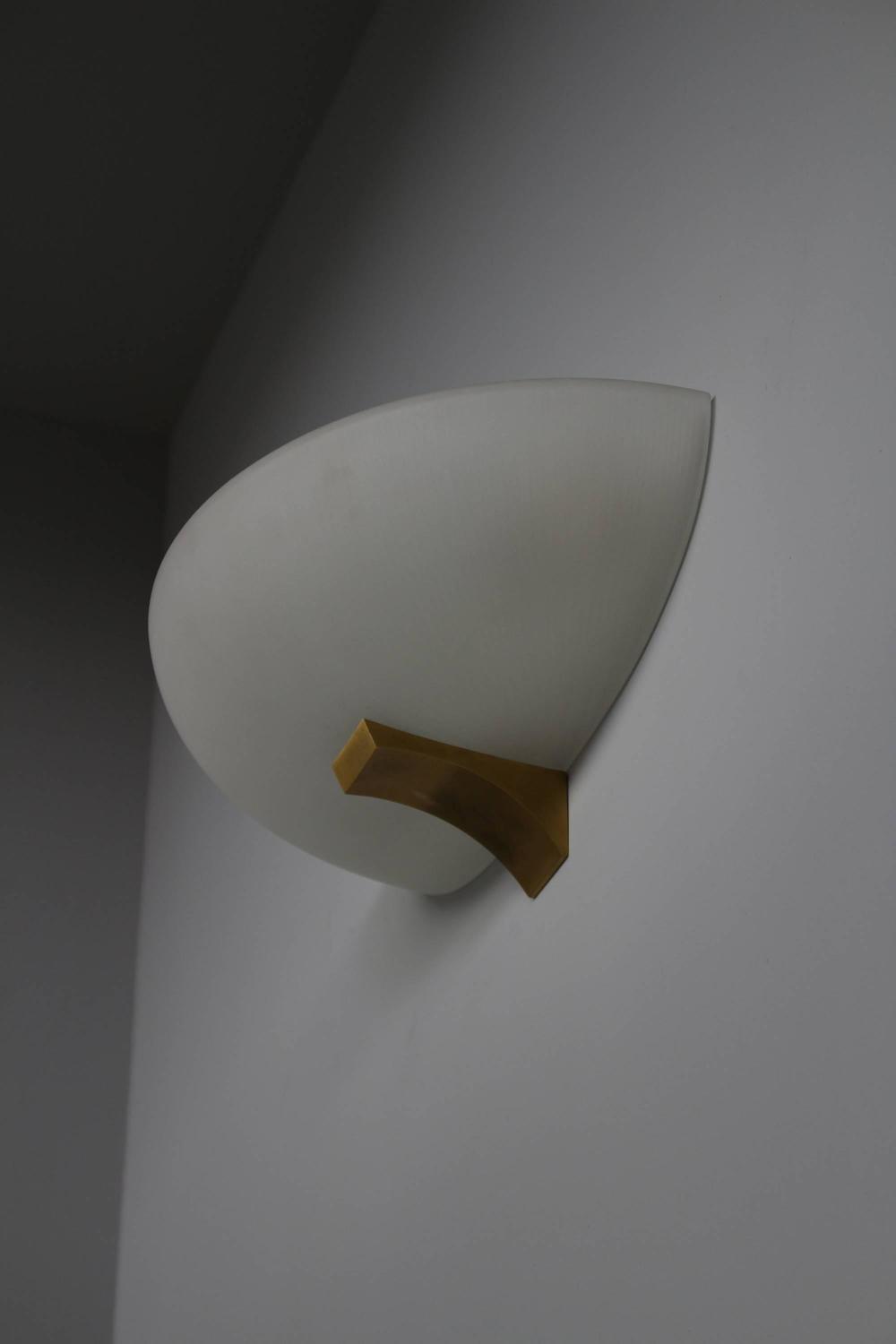 A Fine French Art Deco Glass and Bronze Sconces by Jean Perzel - Image 2