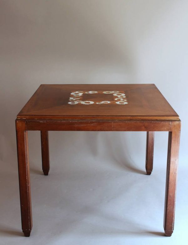 Fine French Art Deco Side or Game Table by Paul Follot - Image 4