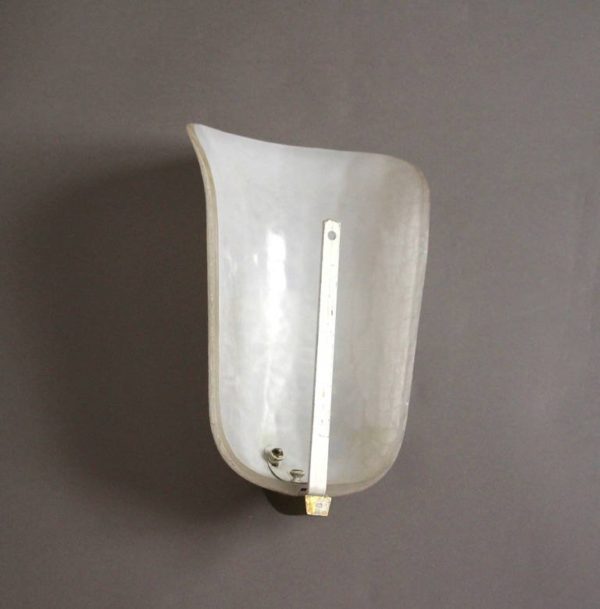 Fine French, 1950s "Craquele" White Glass Sconce by Jean Perzel - Image 7