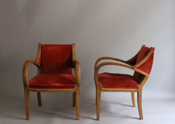 A Pair of Unusual French Art Deco Bridge Armchairs - Image 8