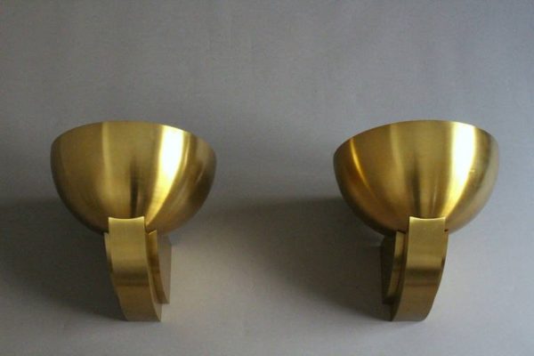 Pair of French Art Deco Bronze Sconces by Jean Perzel - Image 5