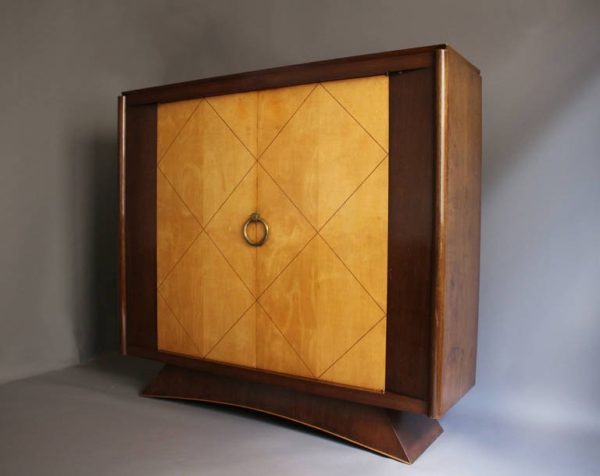 French Art Deco Rosewood and Sycamore Armoire - Image 4