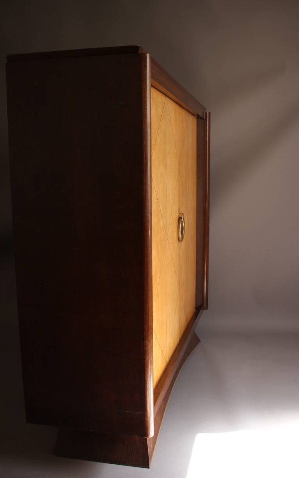 French Art Deco Rosewood and Sycamore Armoire - Image 9