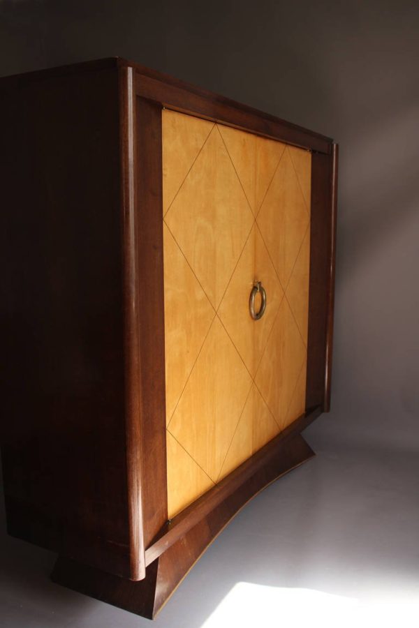 French Art Deco Rosewood and Sycamore Armoire - Image 10