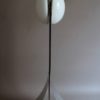 French 1970s Stainless Steel and White Glass Floor Lamp