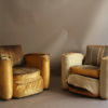 A Pair of Fine French Art Deco Club Arm Chairs by Suzanne Guiguichon