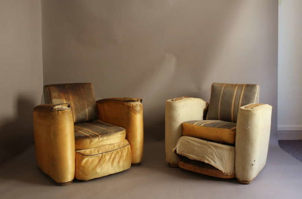 A Pair of Fine French Art Deco Club Arm Chairs by Suzanne Guiguichon - Image 8