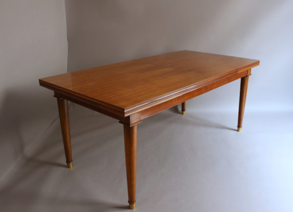 A Fine French Art Deco Extendable Walnut Dining Table by Jules Leleu - Image 5