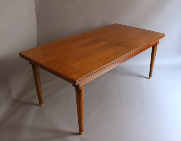 A Fine French Art Deco Extendable Walnut Dining Table by Jules Leleu - Image 6