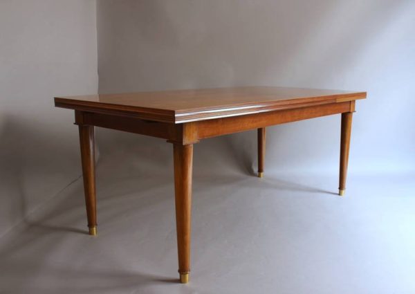 A Fine French Art Deco Extendable Walnut Dining Table by Jules Leleu - Image 4