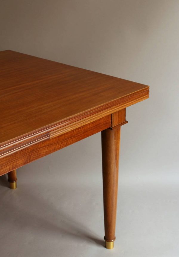 A Fine French Art Deco Extendable Walnut Dining Table by Jules Leleu - Image 13