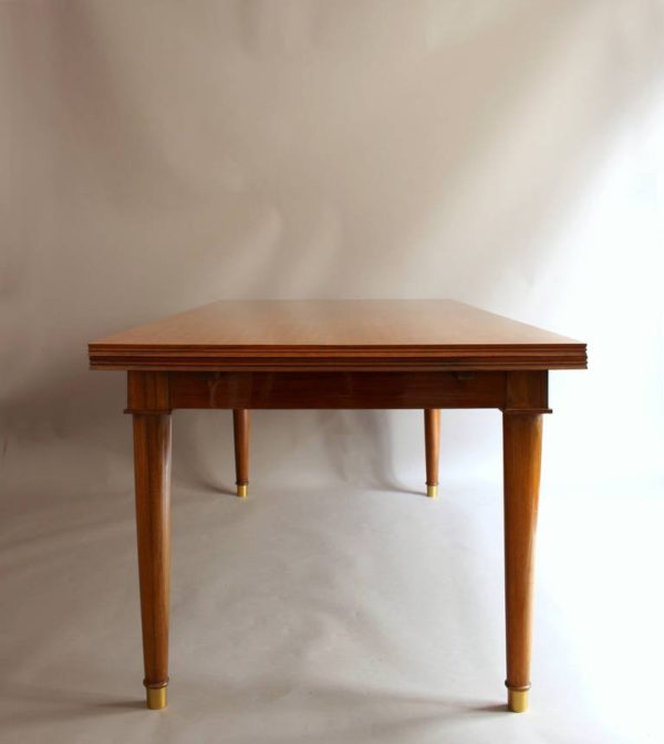 A Fine French Art Deco Extendable Walnut Dining Table by Jules Leleu - Image 8