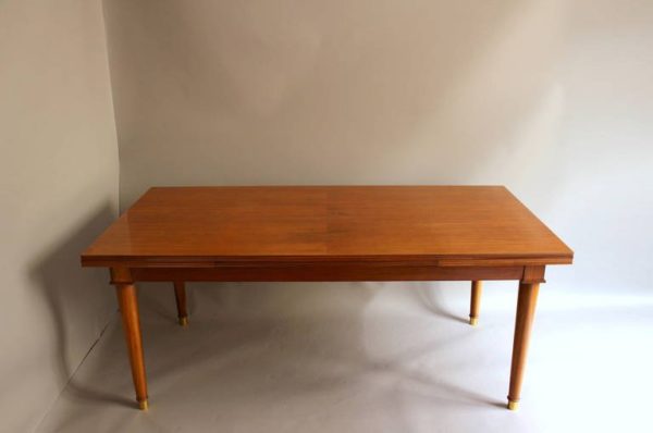 A Fine French Art Deco Extendable Walnut Dining Table by Jules Leleu - Image 3