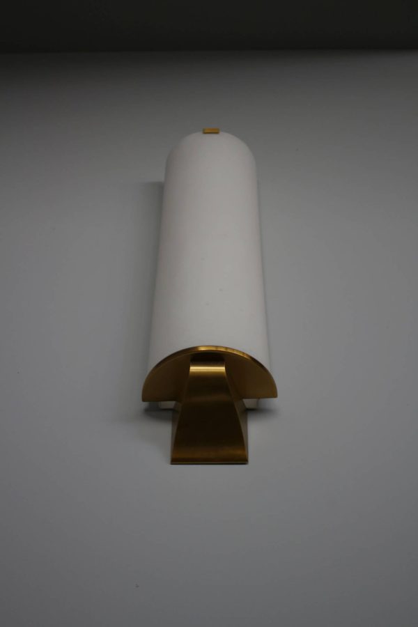 French Art Deco Semi Cylinder Shape Sconce by Perzel - Image 6