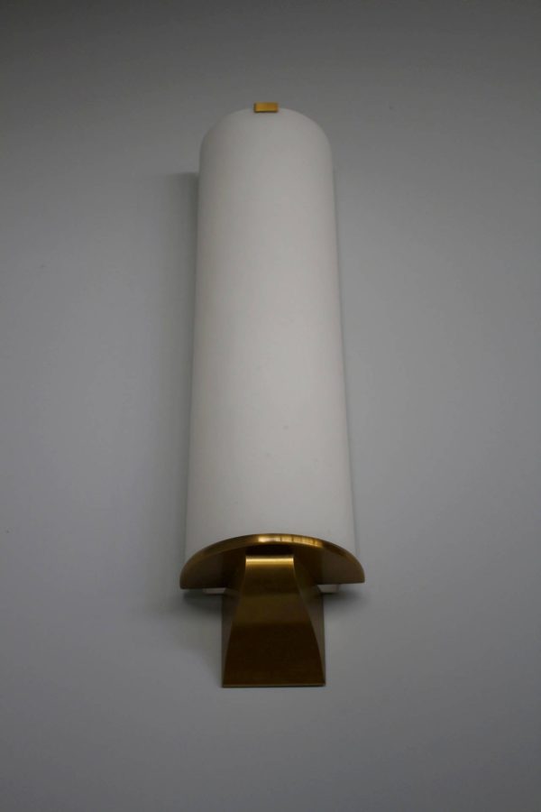 French Art Deco Semi Cylinder Shape Sconce by Perzel - Image 5