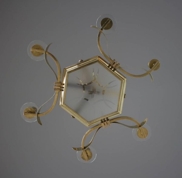 Fine French 1960's Brass and Glass Chandelier - Image 5