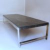 A Large Fine French 1970s Metal and Slate Coffee Table