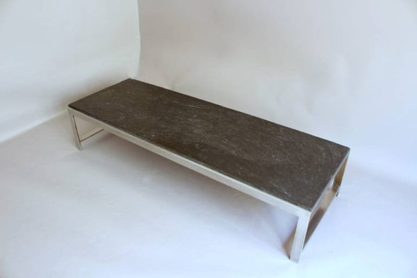 A Large Fine French 1970s Metal and Slate Coffee Table - Image 6