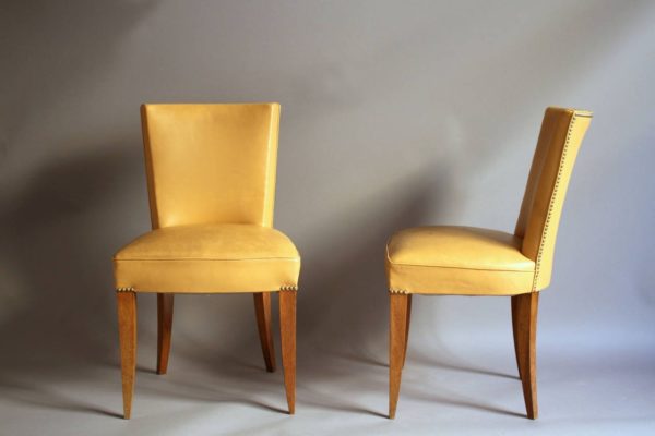 Seven Fine French Art Deco Mahogany Chairs - Image 6