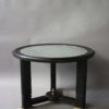 A French Art Deco Blackened Wood and Etched Glass Gueridon