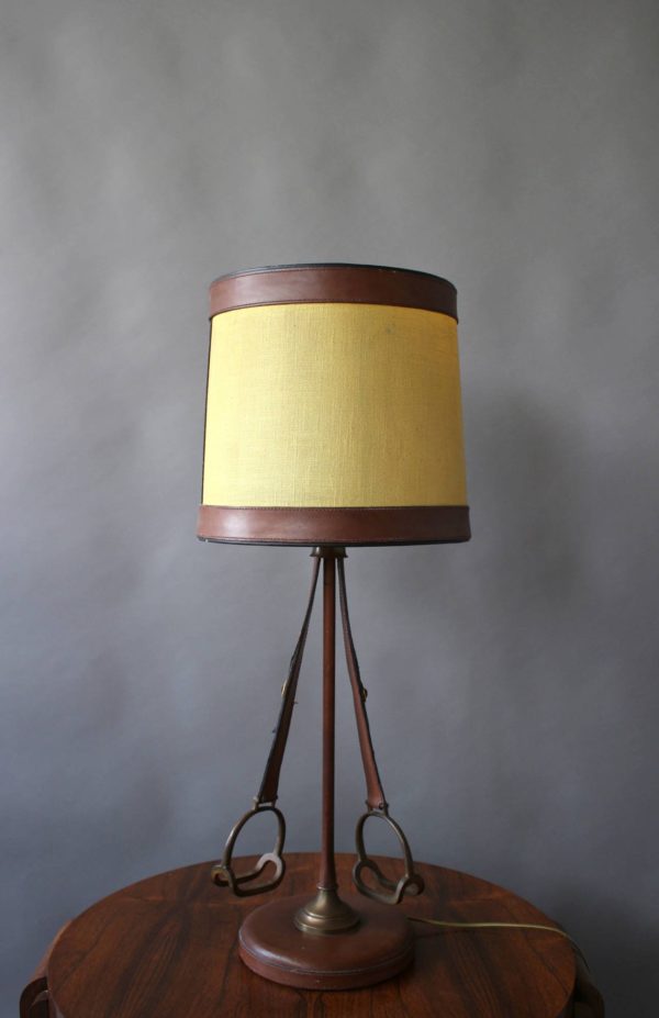 Unusual French "Stirrup" Table Lamp - Image 3