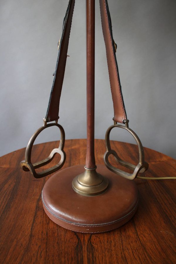 Unusual French "Stirrup" Table Lamp - Image 4