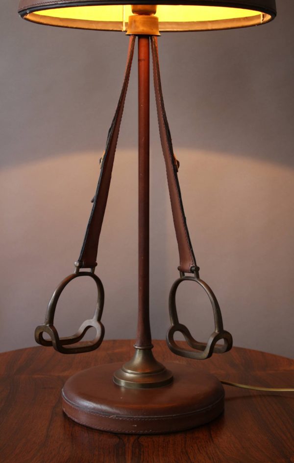 Unusual French "Stirrup" Table Lamp - Image 7