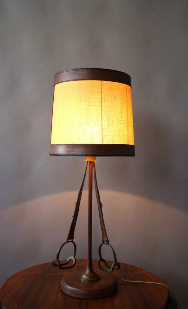 Unusual French "Stirrup" Table Lamp - Image 8