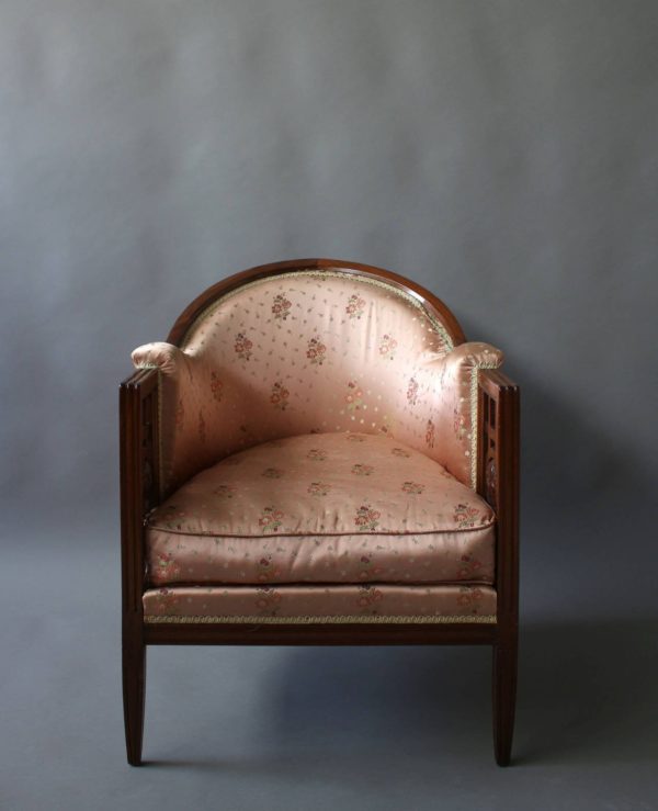 A Pair of Fine French Art Deco Mahogany Armchairs by Paul Follot - Image 9