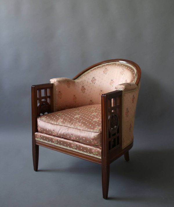 A Pair of Fine French Art Deco Mahogany Armchairs by Paul Follot - Image 10