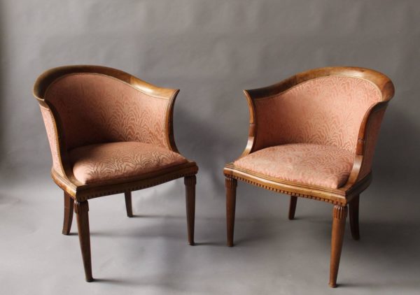 Pair of Fine French Art Deco Mahogany Armchairs - Image 10