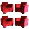 4 Fine French Art Deco Club Armchairs Attributed to Jacques Adnet