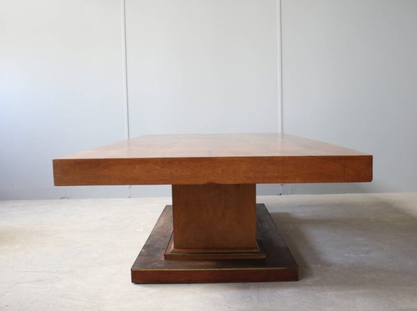 Large French Art Deco Walnut Pedestal Dining Table by Jean-Charles Moreux - Image 6