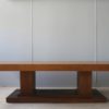 Large French Art Deco Walnut Pedestal Dining Table by Jean-Charles Moreux