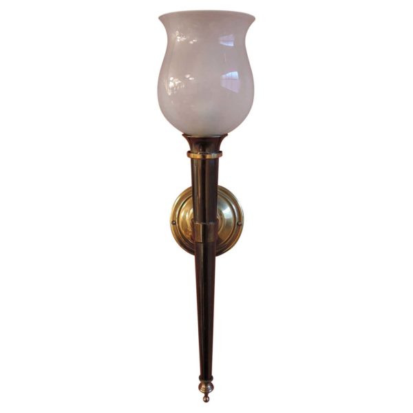 Fine French 1950s Glass and Metal Wall Light - Image 9