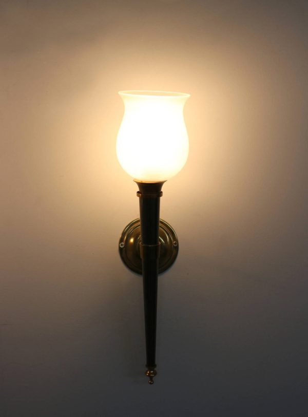 Fine French 1950s Glass and Metal Wall Light - Image 5