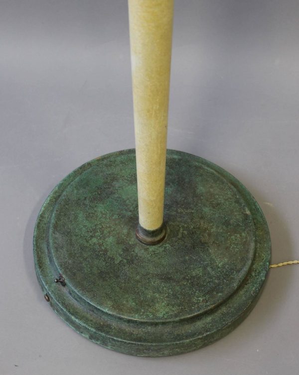 A Large Fine French Art Deco Patina-ed Wood and Metal Floor Lamp - Image 7